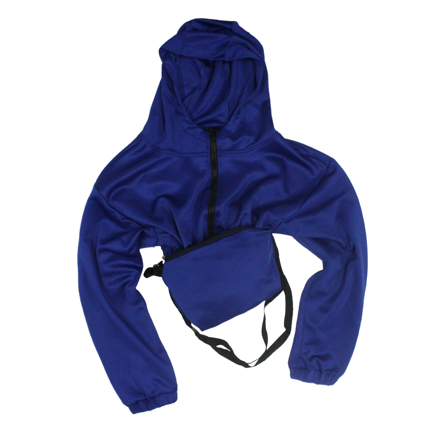 Packable Hoody Jacket with combined self fabric mask