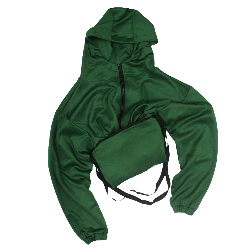 Packable Hoody Jacket with combined self fabric mask