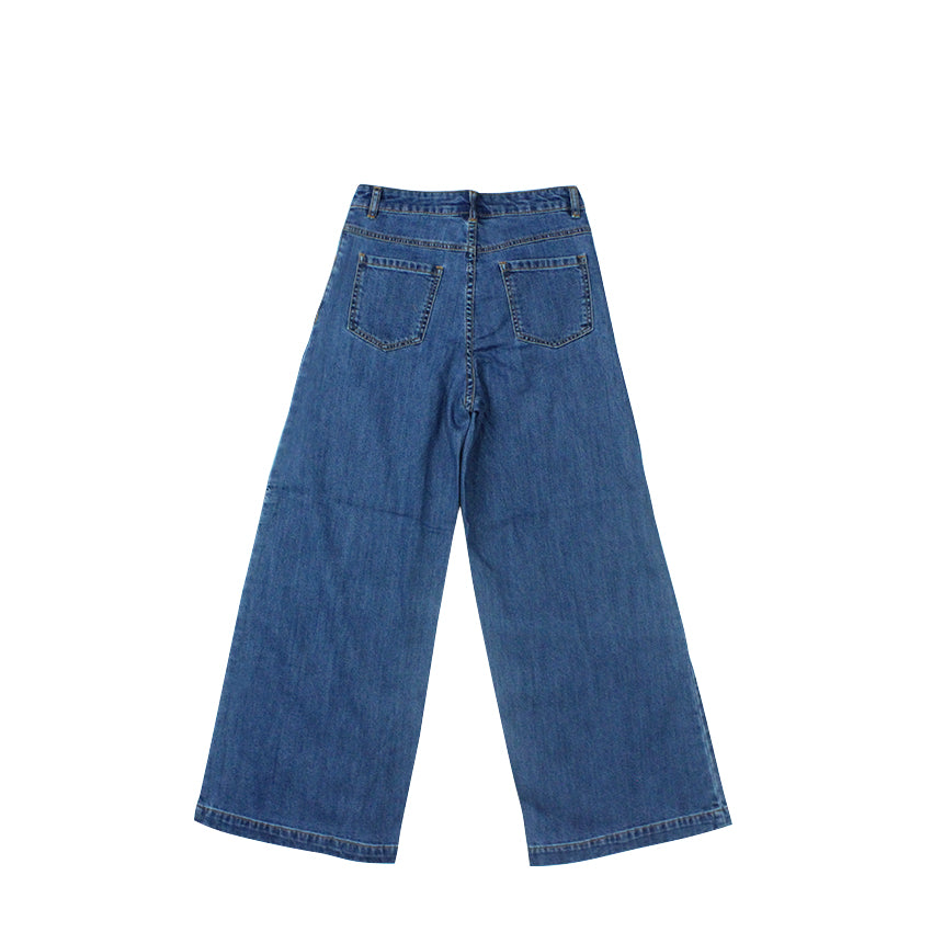 denim wide leg pants for Ladies