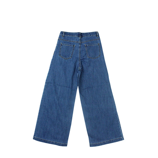 denim wide leg pants for Ladies