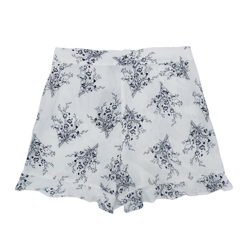 Megan ladies printed shorts ( white )