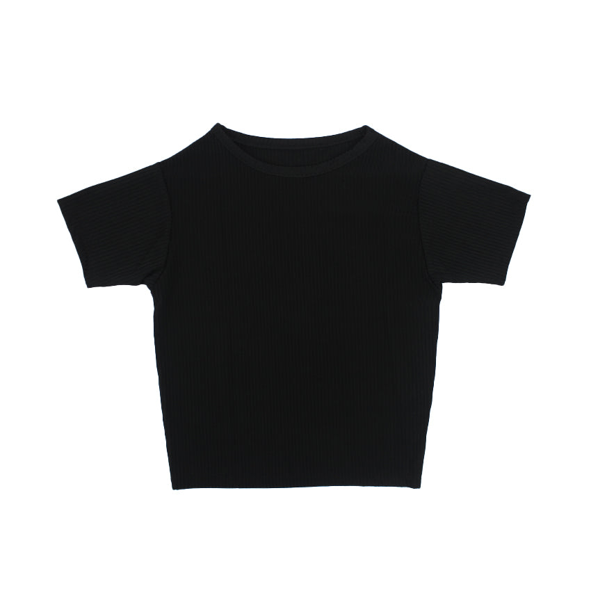 Fashion rib crop top tees